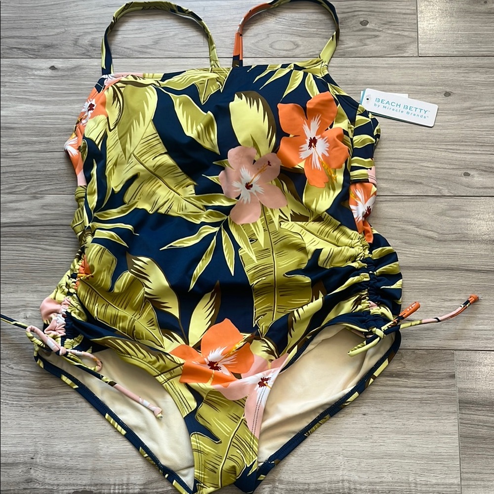 Cupshe Tropical Floral One Piece Swimsuit - Yellow and Orange